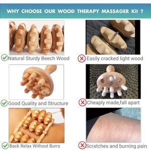 Fábrica OEM Terapia de madera de alta calidad Herramientas de masaje del cuero cabelludo Alivio del estrés Spa Cuidado DE LA SALUD Terapia Anti celulitis Juego de madera - Product Image 5