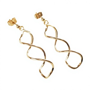 Gold Plated Geometric Drop <b>Earrings</b> Women's Trendy Fashion Jewelry Alloy Dangle <b>Earrings</b> - Product Image 1