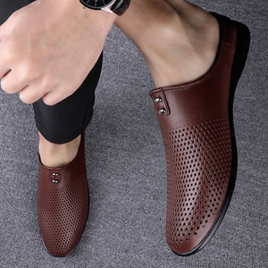 Nouvelles sandales d'été pour hommes en cuir véritable souple, respirantes, anti-odeur, pour la plage et les activités décontractées en extérieur - Product Image 5