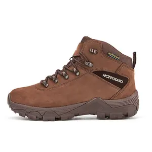 Meilleures bottes de randonnée en cuir imperméable de qualité supérieure, bottes de trekking durables à adhérence, unisexe, chaussures d'extérieur automne/<span class=keywords><strong>hiver</strong></span>/été, semelle intermédiaire en EVA - Product Image 1