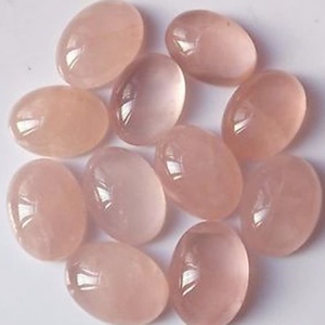 Lote de 5 Cabujones Ovalados de Cuarzo Rosa Natural de 8x10mm, Piedras Preciosas Sueltas Pulimentadas para Joyería y Manualidades - Product Image 2
