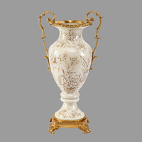 Jingdezhen poterie Vintage Bronze céramique émail Vase à fleurs Antique élégant Floral peinture à la main Vase en porcelaine pour table