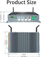 Mini PC industriel avec processeur Intel Core I7-10710U (6 cœurs, 12 threads, 1,1 GHz jusqu'à 4,7 GHz)