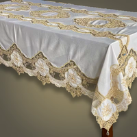 Nappes en lin de qualité supérieure pour table à manger, écologiques, avec dentelle brodée, toucher velours, pour décoration de mariage et de Noël