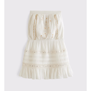 LEDUO New Arrival Strapless Tube-<b>Top</b> <b>Sequin</b> Beaded Embroidered Bohemian Beach-Vacation women mini dress - Product Image 1