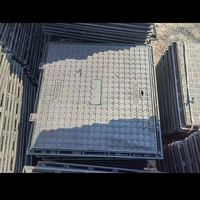 Couvercle de regard en fonte ductile revêtu d'époxy classe D400 A15 B125 C250 E600 F900, cadre de grille de drainage carré conforme EN124