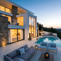 Villa Prefabricada de Lujo de Dos Pisos, Casa con Estructura de Acero Ligero Amueblada, Villas con Estructura de Acero