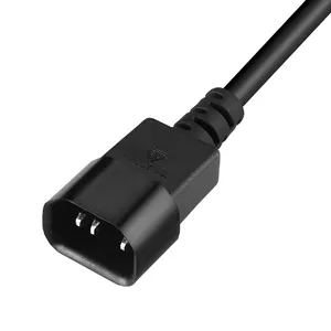 YUYAO,ZHENJIA,3 Prong IEC Electric Extension Cable Female To Male AC Computer Monitor C13 C14 Connector Power Cord