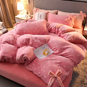 Sang Trọng Vua Kích Thước Trọng Lượng Nhẹ Có Thể Đảo Ngược In Flannel Giường Ngủ Comforter Quilt Cover Bộ Đồ Giường Bộ 4 Miếng - Product Image 4