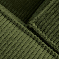 Canapé modulaire en blocs de tissu premium vert mousse, minimaliste moderne, en mousse haute densité, pour une combinaison libre et décontractée