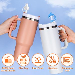 Silicone/PVC Anti-Dust Handmade Straw Toppers for 30oz/40oz Tumblers 0.4 Inch/10mm Fits All Branded <b>Cups</b> (Multi-Design) - Product Image 3
