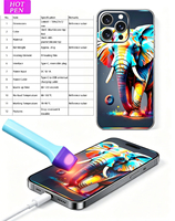 Stylo chauffant pour découpe de film de protection de téléphone portable, chaleur rapide, adoucit le film arrière, application facile, pointe en silicone bleue et rouge, coque en plastique ABS