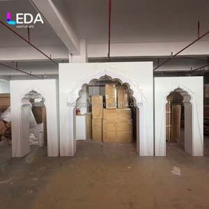 Decoraciones LEDA para Bodas Indias, Arco Marroquí, Fondo Blanco para Escenario de Boda con Luz LED, Decoración de Escenario para Bodas - Product Image 1