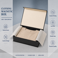 Boîte cadeau magnétique crème et noire pour vêtements avec fermeture à rabat et insert en papier de soie pour marques de vêtements