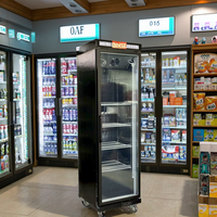Réfrigérateur commercial de présentation alimentaire à porte unique, vitrine réfrigérée pour boissons, réfrigérateur pour Coca-Cola