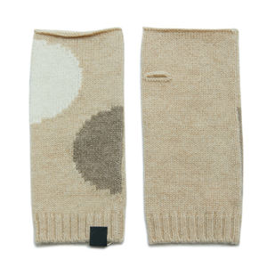 Carré Fonda Jacquard Tricot Cachemire Demi Doigt Gants Unisexe Mitaines Confortable en Hiver. - Product Image 3