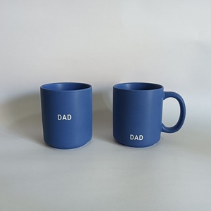 Tasses à café en céramique bleu mat 360 ml, motif lettres Relax Rock, écologiques, style minimaliste américain, capacité 200 ml - Product Image 3