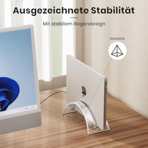 Venta al por mayor de diseño moderno personalizado curvado de acrílico transparente Vertical Laptop Stand para escritorio - Product Image 3