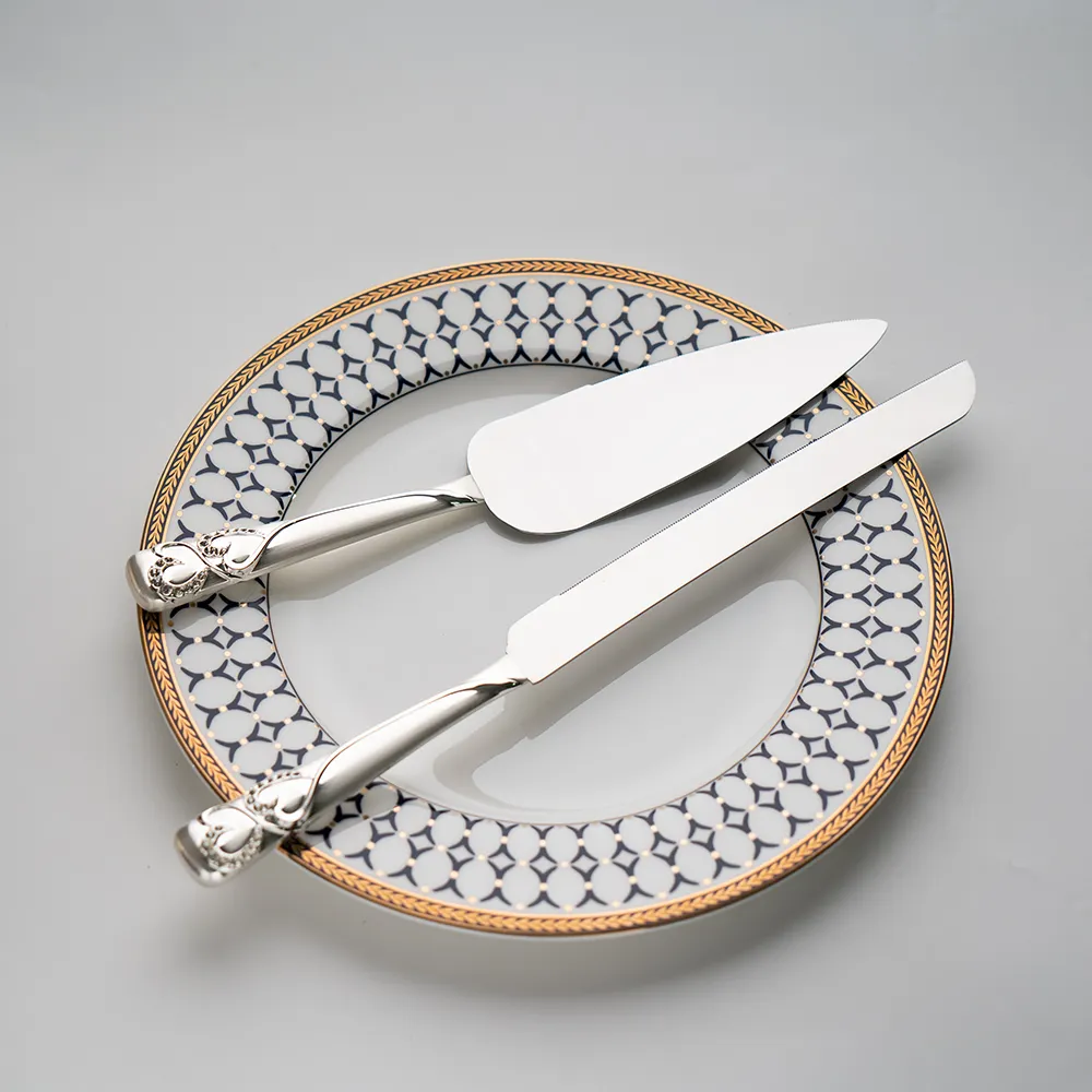 2 piece Stainless Steel Wedding tableware Tableware Delicate Wedding Knife And Cake Server Set