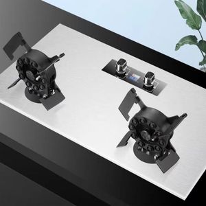 Zamanlayıcı ile 2 brülör katlanabilir brülör paslanmaz çelik temperli cam gaz sobası - Product Image 4