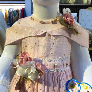 Robe décor en coton pour filles, avec sac fantaisie, robe design pour fête de mariage, nouvelle collection - Product Image 3