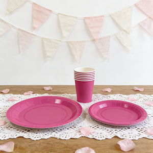 DAMAI - Vajilla de Papel de Color Sólido para Fiestas, Juego de Vajilla Desechable de Color Liso, Platos de 7 y 9 Pulgadas, Vasos de Papel, Servilletas - Product Image 1