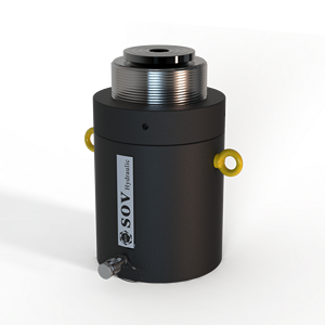 Vérin hydraulique à simple effet 100T avec écrou de blocage de charge et retour automatique CLL-1002 - Product Image 1
