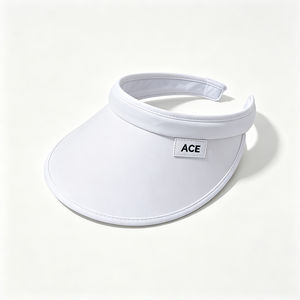 Visera de sol de ala ancha para mujer, gorra de sol sin parte superior con etiqueta tejida ACE, visera de sol ajustable para verano, golf y playa al aire libre - Product Image 3