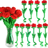 Peluche Rose Fleur Peluche Rose Fleur Pliable Tiges Peluche Bouquet Jouet Graduation Fête des Mères Saint Valentin Cadeaux Pour Enfants