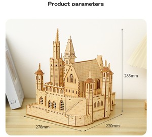 Nuovo Kit Fai-da-Te: Modello in Legno 3D del Castello Perduto 'Creed of the Knight', Puzzle in Legno, Decorazione da Scrivania per Bambini, Regalo Artigianale per le Festività - Product Image 4