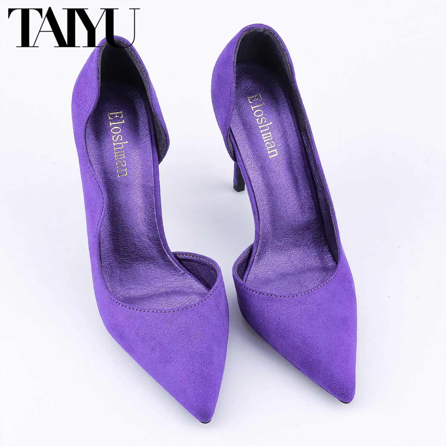 2023 Spring Fashion Purple pumps high heels Women's Shoes Custom Low-heeled Large Size ladies high heel pumps