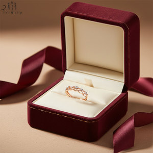 Anillo de Media Eternidad de Estilo Vintage, Joyería Fina, Oro Rosa Sólido de 18K, Diamante Natural, Apilable, para Parejas - Product Image 3