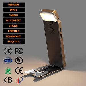 漫画式多色灯罩塑料车身电池供阅览室供电的旅行灯发光二极管书签台灯 - Product Image 1