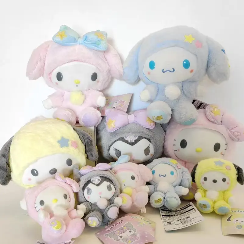 Vendita calda Kawaii Plushie giappone Kulomi budino cane Cinnamoroll Melody Cartoon peluche bambola giocattolo portachiavi Sanrio peluche