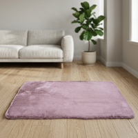 Tapis en fausse fourrure rose tweed, fabriqué à la machine, moderne, doux, moelleux, antidérapant, décoratif, certifié OEKO-TEX, respectueux de l'environnement, adapté aux animaux domestiques
