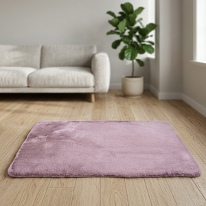 พรมขนสัตว์เทียมสีชมพูทวีด เนื้อนุ่ม กันลื่น ขนาด 75x150 ซม. - Product Image 2