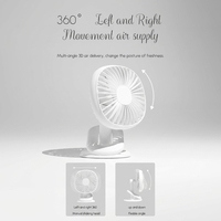 Ventilateur de bureau USB portable en gros, 5 pales, sans balais, à clipser, pour la maison, le bureau et l'extérieur