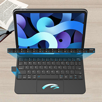 Funda con Teclado Retroiluminado RGB OEM para iPad A16 con Panel Táctil para iPad de 10.ª Generación de 10.9 Pulgadas, Funda Magnética Inalámbrica con Soporte