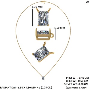 จี้เพชรเลี้ยงในห้องปฏิบัติการสีโรสโกลด์ ชิ้นงานเครื่องประดับสุดหรูที่ออกแบบมาเพื่อผู้สวมใส่ที่มีรสนิยม  เหมาะสำหรับเป็นของขวัญสุดหรู - Product Image 5