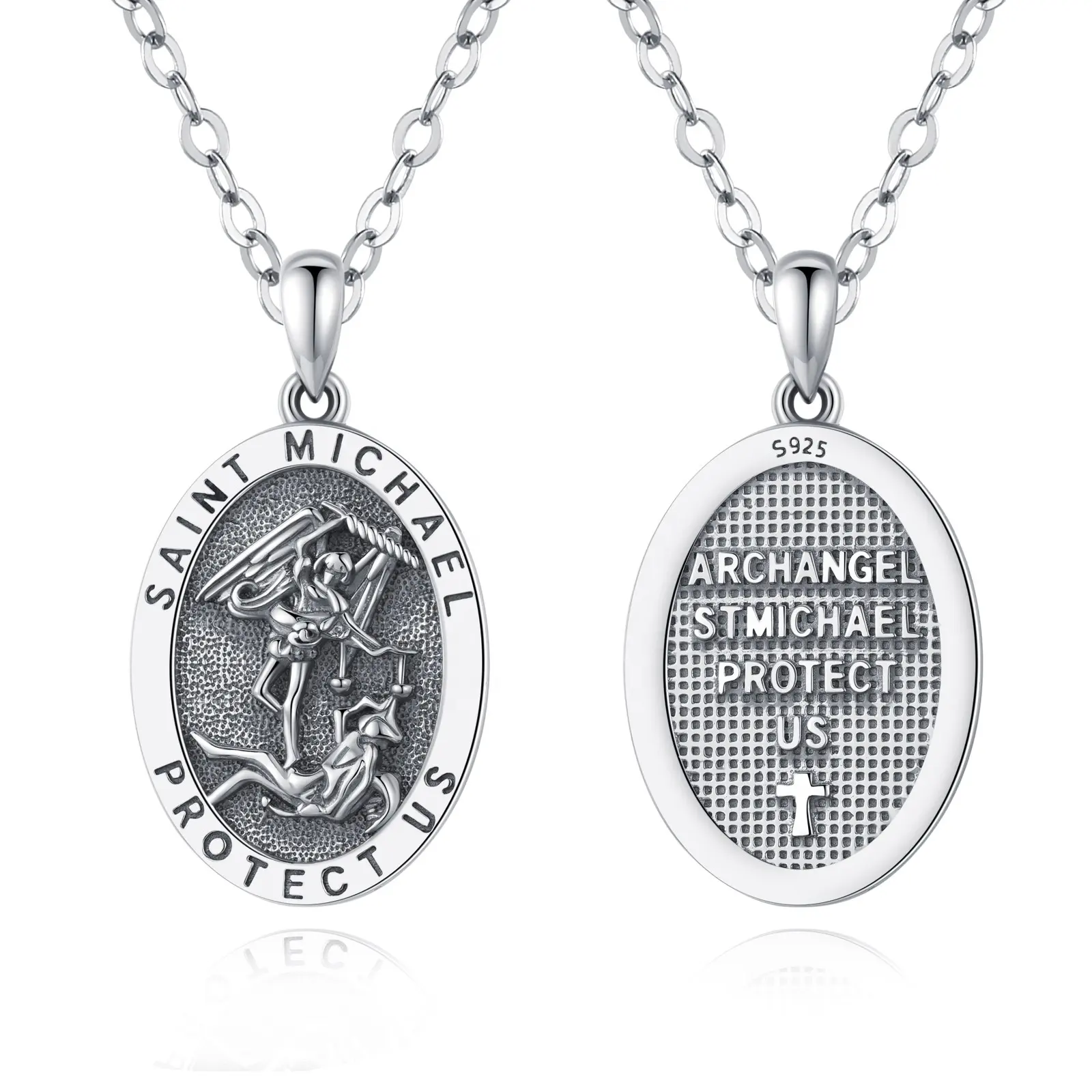 Merryshine fashion vintage jewelry 925 sterling silver saint michael pendant necklace