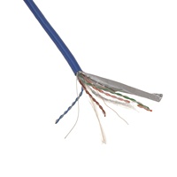 Kabel Ethernet SFTP Cat6 Indoor SF/UTP Berpelindung Ganda 23AWG Tembaga Padat Tanpa Isolasi Selubung PVC 305m Kabel LAN untuk Kabelan Ruang Server