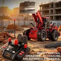 Jouet Bulldozer Télécommandé R/C, Voiture Chargeuse d'Ingénierie RC 7 Canaux, Véhicule de Construction Simulé avec Musique pour Enfants