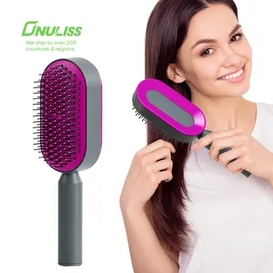 Cao cấp một-key 3D đệm không khí Massager bàn chải tự làm sạch tóc ép tóc lược cho tự tạo kiểu tóc