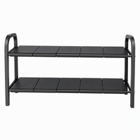 Organisateur sous évier à deux niveaux, 10 panneaux, extensible, pour armoire de cuisine, étagère réglable, gain de place, métal noir