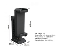 Soporte de zapata fría doble Takenoken Compatible con Arca-Swiss Interface 360 Rotación Adaptador de montaje de trípode de plástico Soporte de clip para teléfono celular