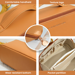 Biểu Tượng Tùy Chỉnh Không Thấm Nước PU Da Trang Điểm Túi Vệ Sinh Cá Nhân <span class=keywords><strong>Pouch</strong></span> Du Lịch Make Up Túi Đa Chức Năng Bàn Chải Mỹ Phẩm Túi - Product Image 5