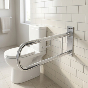 ราวจับรูปตัวยูแบบขัดเงา |   ราวจับห้องน้ำแบบพับได้ทำจากสแตนเลส - Product Image 1