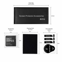 Prêt à être expédié pour téléphone portable et tablette avec chiffon en microfibre, écologique, sûr, film nacré 3 en 1, scellage trois côtés