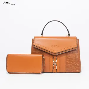 QAZA factory low price wholesale luxury 2 in 1 ladies hand bags 2024 new fashion crocodile PU leather women shoulder handbag