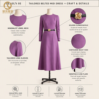 Robes officielles élégantes de haute qualité pour femmes, robe élégante à manches longues, col en V, ceinture, mode modeste, robes formelles et décontractées